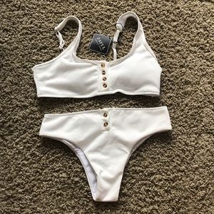 Zaful Padded Ribbed Texture Bikini Set